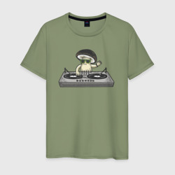 Диджей грибок – Мужская футболка хлопок с принтом купить со скидкой в -20%