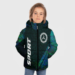 Зимняя куртка для мальчиков 3D Mercedes sport glitch blue - фото 2