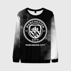 Мужской свитшот 3D Manchester City sport на темном фоне