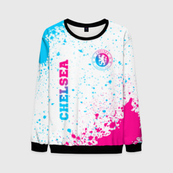 Мужской свитшот 3D Chelsea neon gradient style вертикально