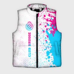 Мужской жилет утепленный 3D Club Brugge neon gradient style по-вертикали