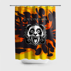 Штора 3D для ванной Joy Division рок панда и огонь