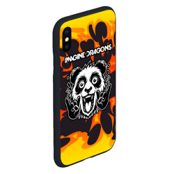 Чехол для iPhone XS Max матовый Imagine Dragons рок панда и огонь - фото 2