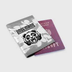 Обложка для паспорта матовая кожа Lindemann рок панда на светлом фоне - фото 2