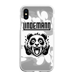 Чехол для iPhone XS Max матовый Lindemann рок панда на светлом фоне