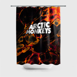 Штора 3D для ванной Arctic Monkeys red lava