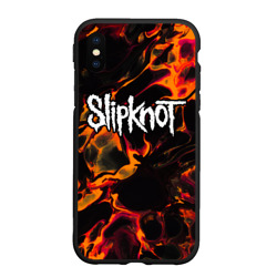 Чехол для iPhone XS Max матовый Slipknot red lava