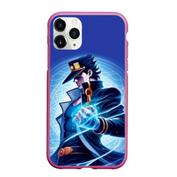 Чехол для iPhone 11 Pro Max матовый Jotaro Kujo - neon glow fantasy