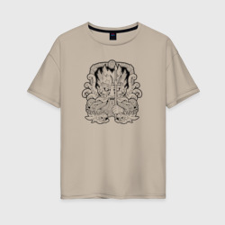 Женская футболка хлопок Oversize Посейдон древнегреческий бог морей