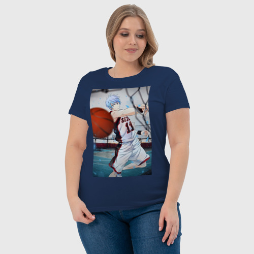 Женская футболка хлопок с принтом Баскетбол Тэцуя Куроко, фото #4