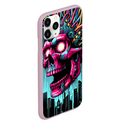 Чехол для iPhone 11 Pro матовый Cyber skull - ai art fantasy - фото 2