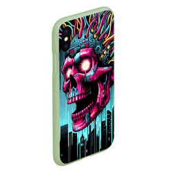 Чехол для iPhone XS Max матовый Cyber skull - ai art fantasy - фото 2