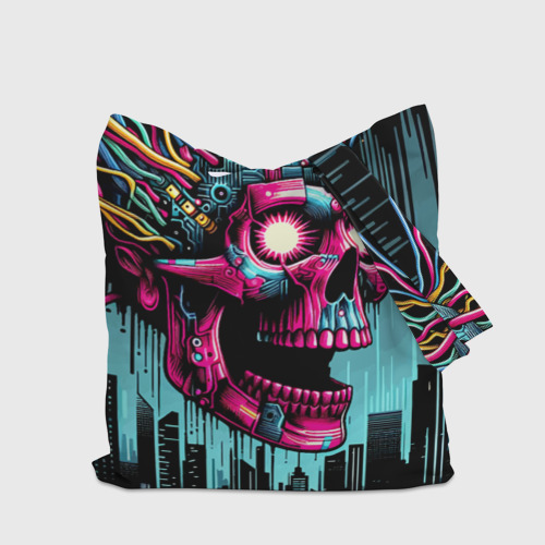 Шоппер 3D Cyber skull - ai art fantasy - фото 5