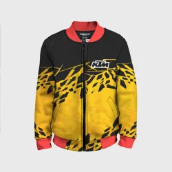 Детский бомбер 3D KTM - оранжевые разломы