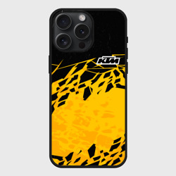Чехол силиконовый для Apple iPhone 15 Pro Мax матовый KTM - оранжевые разломы
