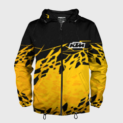 Мужская ветровка 3D KTM - оранжевые разломы