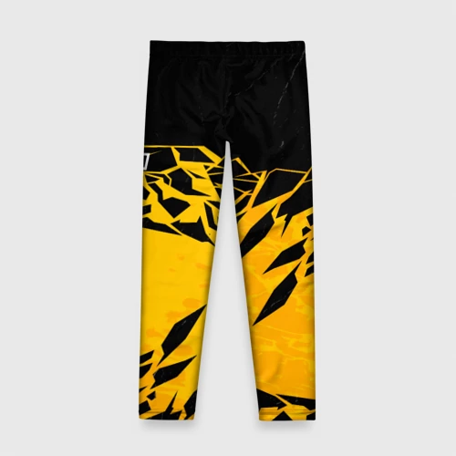 Детские леггинсы 3D KTM - оранжевые разломы - фото 2