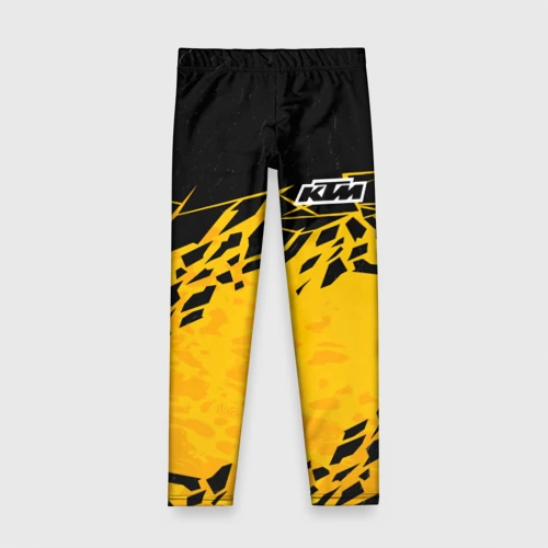 Детские леггинсы 3D KTM - оранжевые разломы