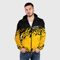 Мужская ветровка 3D KTM - оранжевые разломы - фото 2