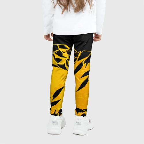 Детские леггинсы 3D KTM - оранжевые разломы - фото 4