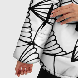 Куртка с принтом Мандала узор ракушка для женщины, вид на модели спереди №4. Цвет основы: черный