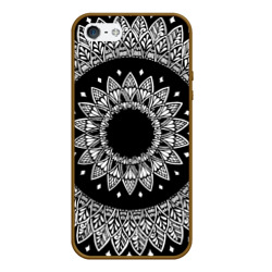 Мандала черно-белая с лепестками – Чехол для iPhone 5/5S матовый с принтом купить