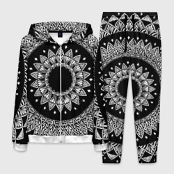Мандала черно-белая с лепестками – Мужской костюм 3D с принтом купить со скидкой в -21%