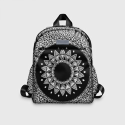 Мандала черно-белая с лепестками – Детский рюкзак 3D с принтом купить со скидкой в -33%