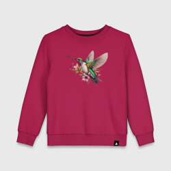 Колибри на цветке – Детский свитшот хлопок с принтом купить со скидкой в -13%