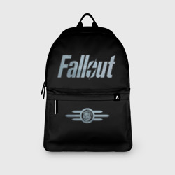 Рюкзак с принтом Fallout - Logo для любого человека, вид спереди №3. Цвет основы: белый