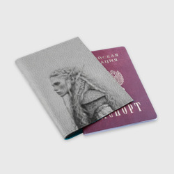 Обложка для паспорта матовая кожа Эльфийка в профиль  - фото 2