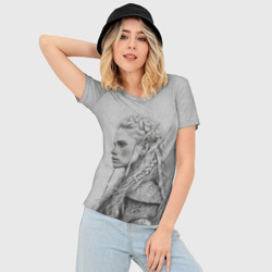 Женская футболка 3D Slim Эльфийка в профиль  - фото 2