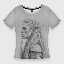 Женская футболка 3D Slim Эльфийка в профиль 