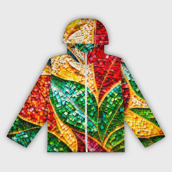 Женская ветровка 3D Яркая мозаика с разноцветным абстрактным узором и мотивами листвы