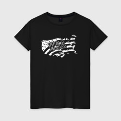 Карта США – Женская футболка хлопок с принтом купить со скидкой в -20%