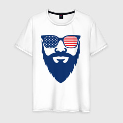 Американец бородач – Мужская футболка хлопок с принтом купить со скидкой в -20%