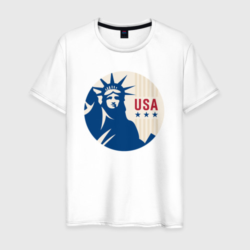 Мужская футболка из хлопка с принтом Liberty USA, вид спереди №1