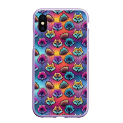 Чехол для iPhone XS Max матовый Furry color anime faces