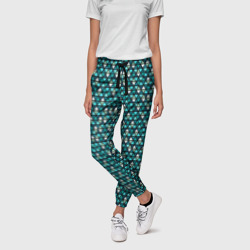 Бирюзовый геометрия – Женские брюки 3D с принтом купить