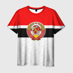 Мужская футболка 3D Герб СССР - ретро цвета