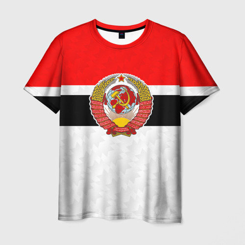 Мужская футболка с принтом Герб СССР - ретро цвета, вид спереди №1
