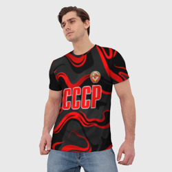 Мужская футболка 3D СССР - red stripes - фото 2