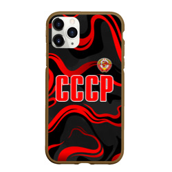 Чехол для iPhone 11 Pro Max матовый СССР - red stripes