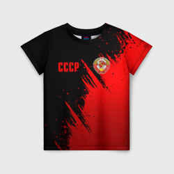 Детская футболка 3D СССР - черно-красный