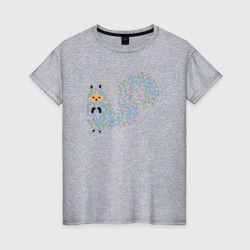 Squirrel balloons – Женская футболка хлопок с принтом купить со скидкой в -20%