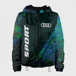 Женская куртка 3D Audi sport glitch blue