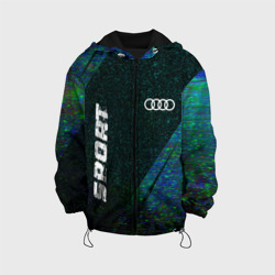 Детская куртка 3D Audi sport glitch blue