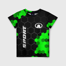 Детская футболка 3D Great Wall green sport hexagon