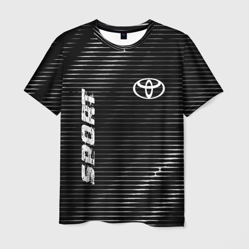 Мужская футболка с принтом Toyota sport metal, вид спереди №1