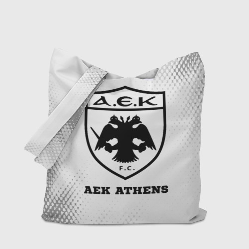 Шоппер 3D с принтом AEK Athens sport на светлом фоне, вид сбоку #3